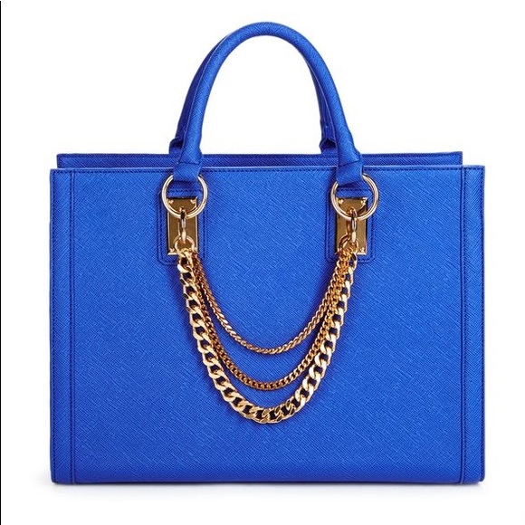 JustFab Handbags - Large Blue Just Fab Tote with detachable strap
